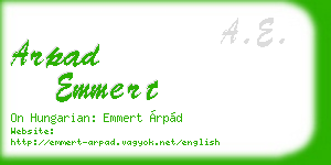 arpad emmert business card